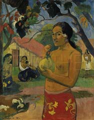 Motief Gauguin - Vrouw die een vrucht vasthoudt